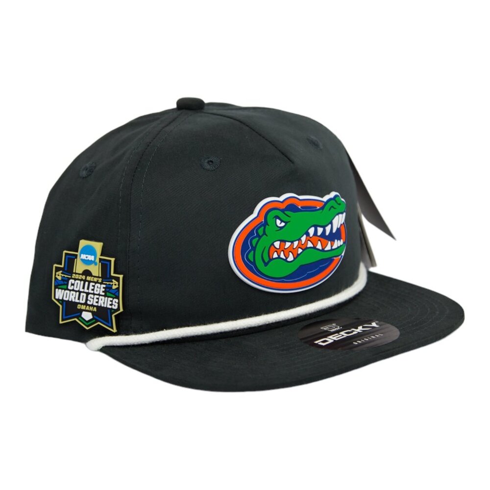 Florida Gators 2024 Men's College World Series 3D Classic Rope Hat- Charcoal/WHT